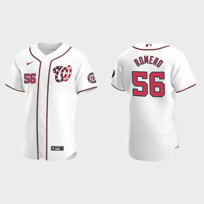 Seth Romero #56 Washington Nationals Authentic Alternate Jersey – White