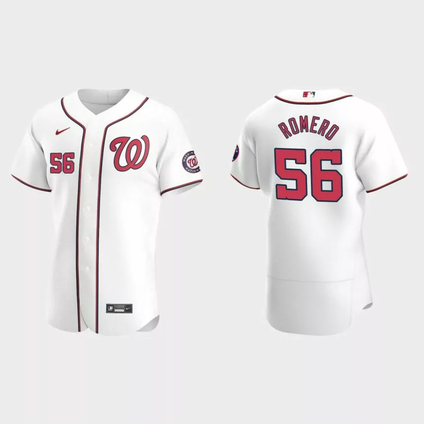 Seth Romero #56 Washington Nationals Authentic Home Jersey – White