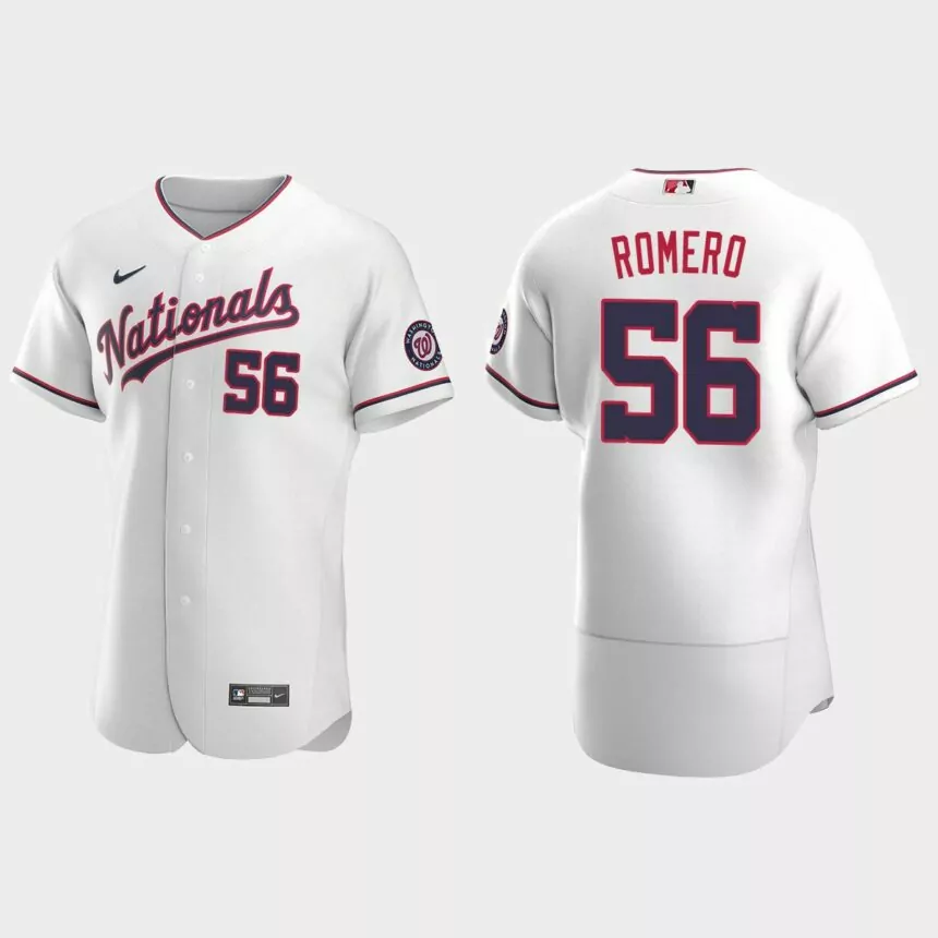 Seth Romero #56 Washington Nationals Authentic Jersey – White