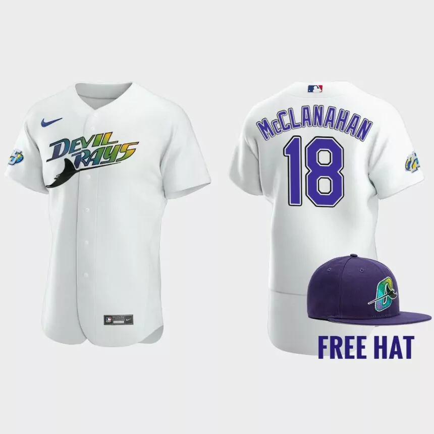 Shane McClanahan Tampa Bay Rays 25th Anniversary Authentic Jersey – White