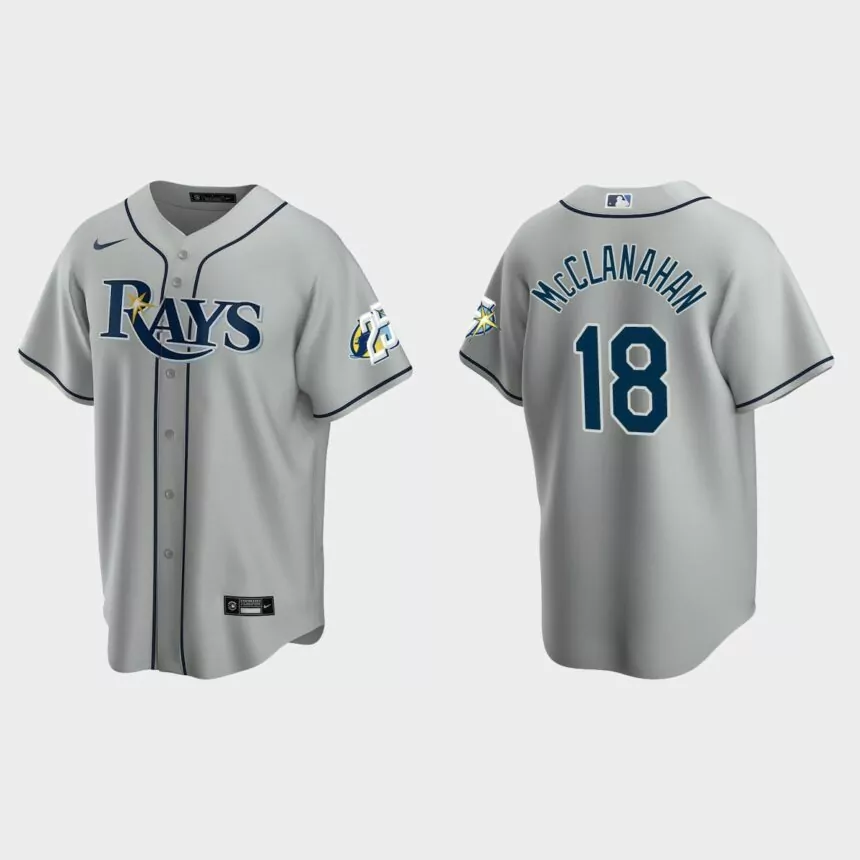 Shane McClanahan Tampa Bay Rays 25th Anniversary Replica Jersey – Gray