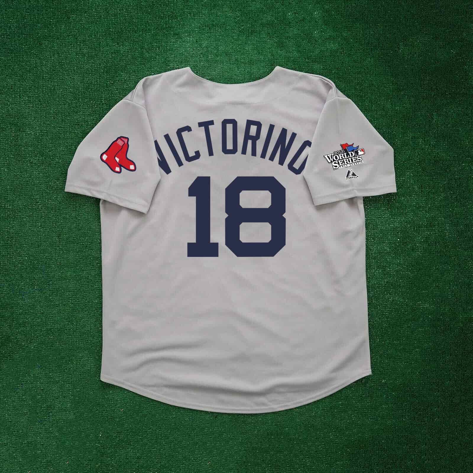 Shane Victorino 2013 Boston Red Sox Grey Road Men's World Series Jersey
