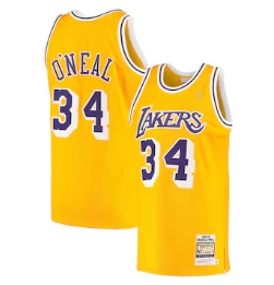 Shaquille O'Neal Los Angeles Lakers Mitchell & Ness 1996-97 Hardwood Classics Authentic Jersey - Gold
