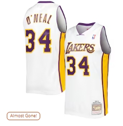 Shaquille O'Neal Los Angeles Lakers Mitchell & Ness 2001-02 Hardwood Classics Swingman Jersey - White