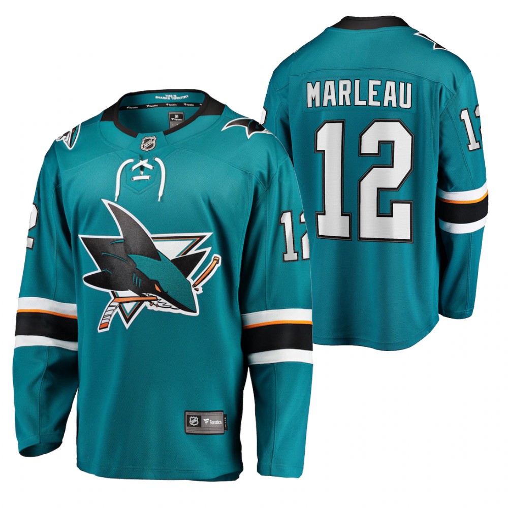 Sharks #12 Patrick Marleau Teal 2020-21 Home Jersey