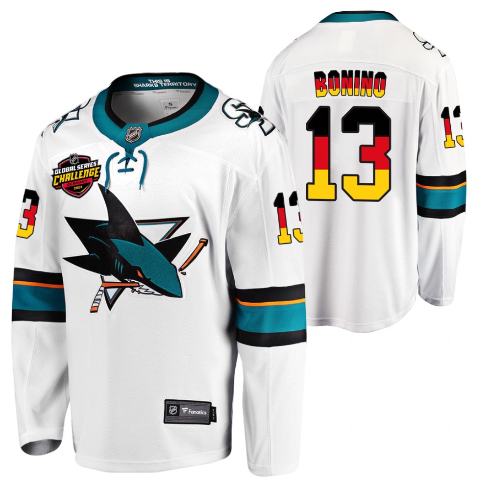 Sharks #13 Nick Bonino White 2022 NHL Global Series Jersey