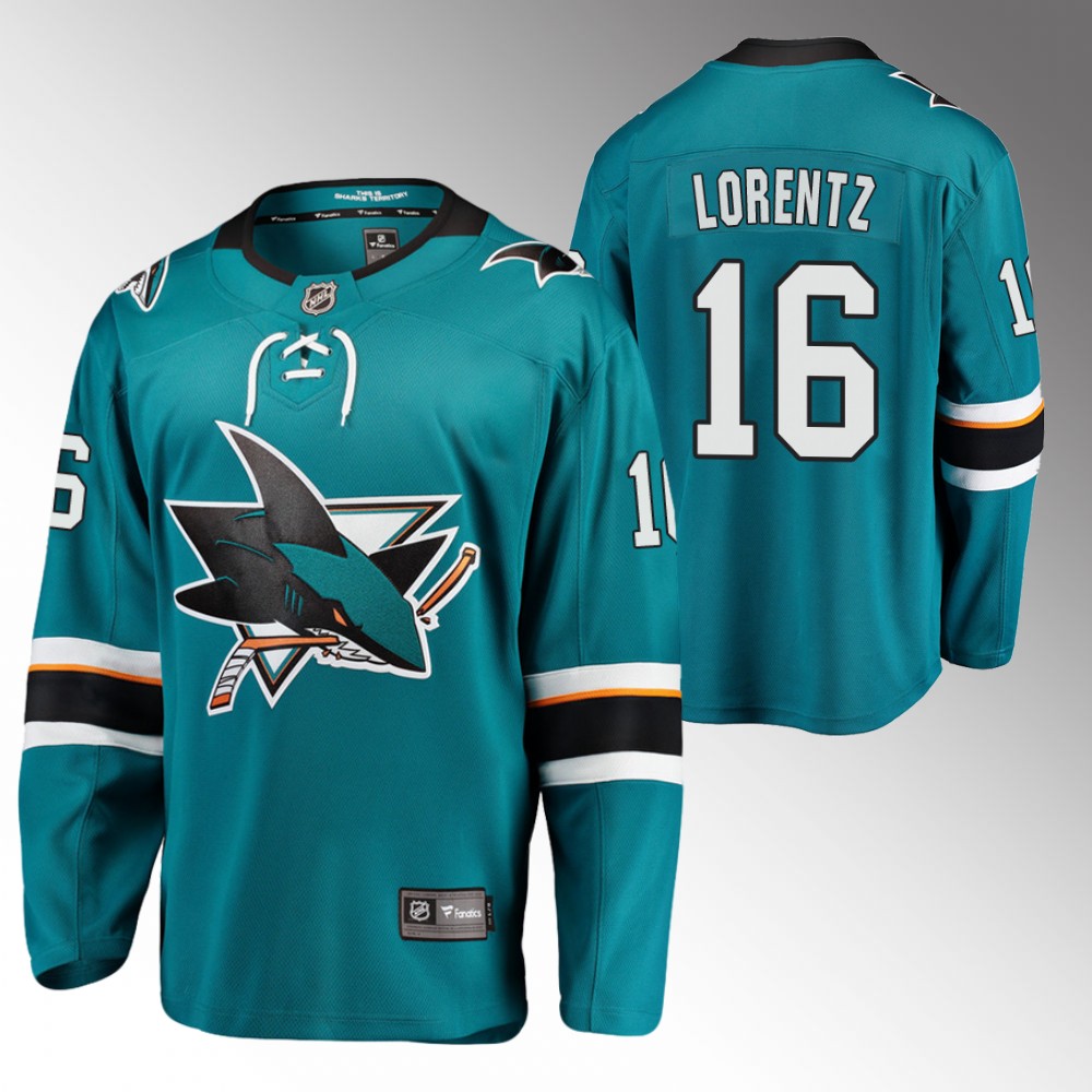 Sharks #16 Steven Lorentz Teal 2022 Home Jersey