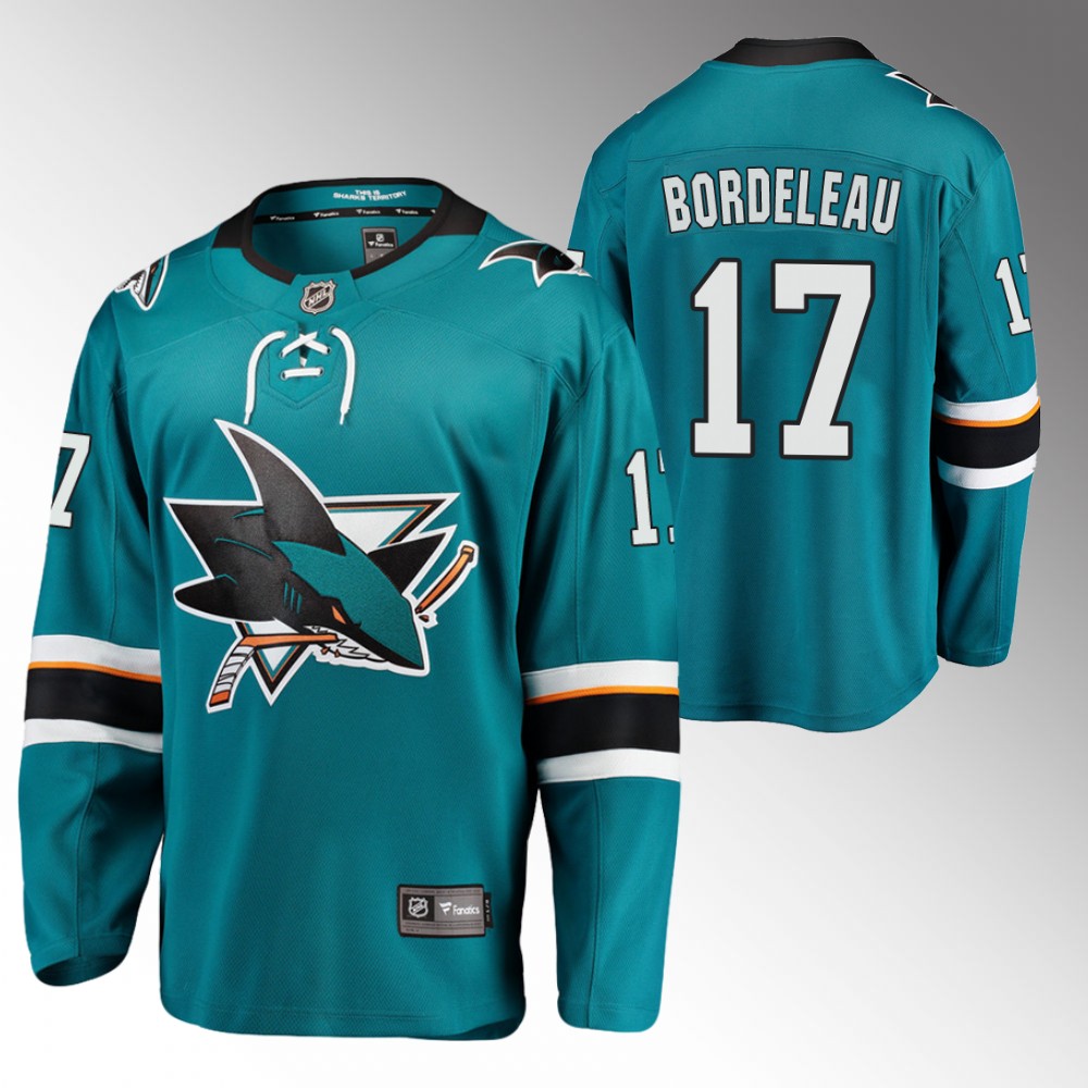 Sharks #17 Thomas Bordeleau Teal 2022 Home Jersey