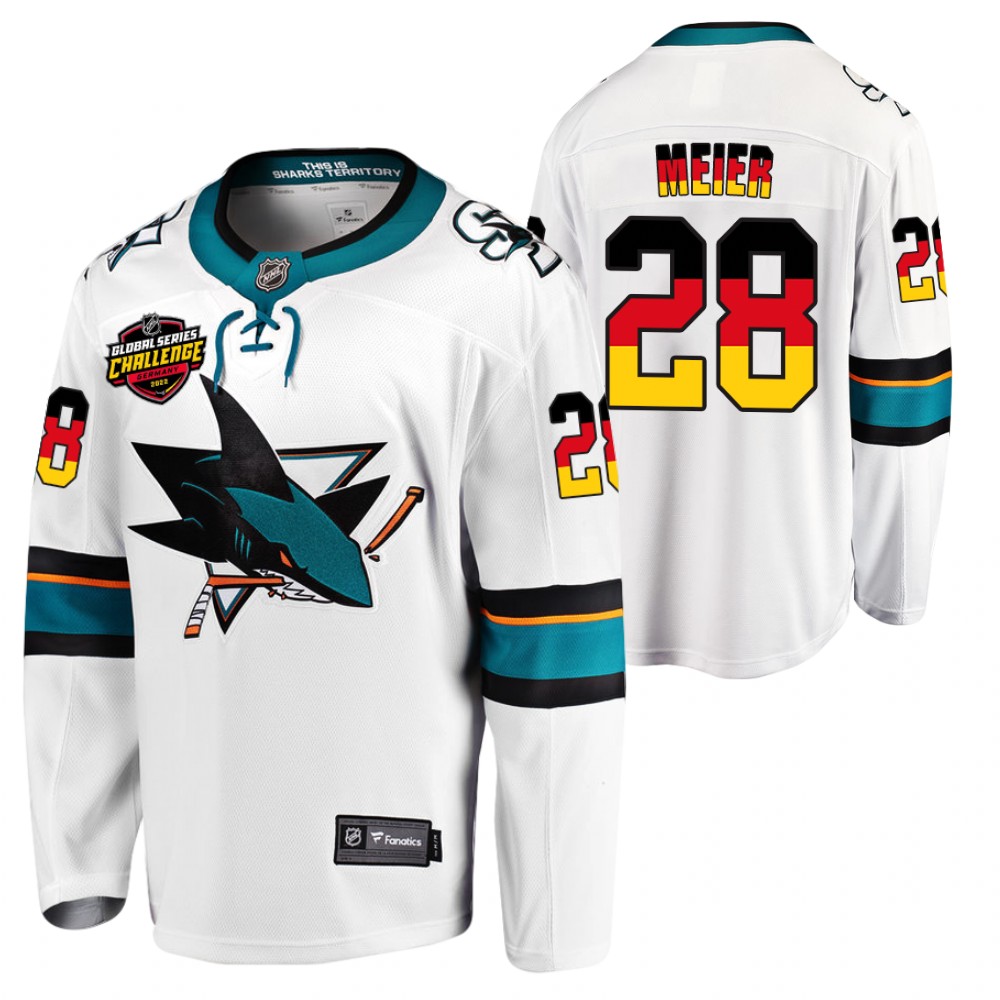Sharks #28 Timo Meier White 2022 NHL Global Series Jersey