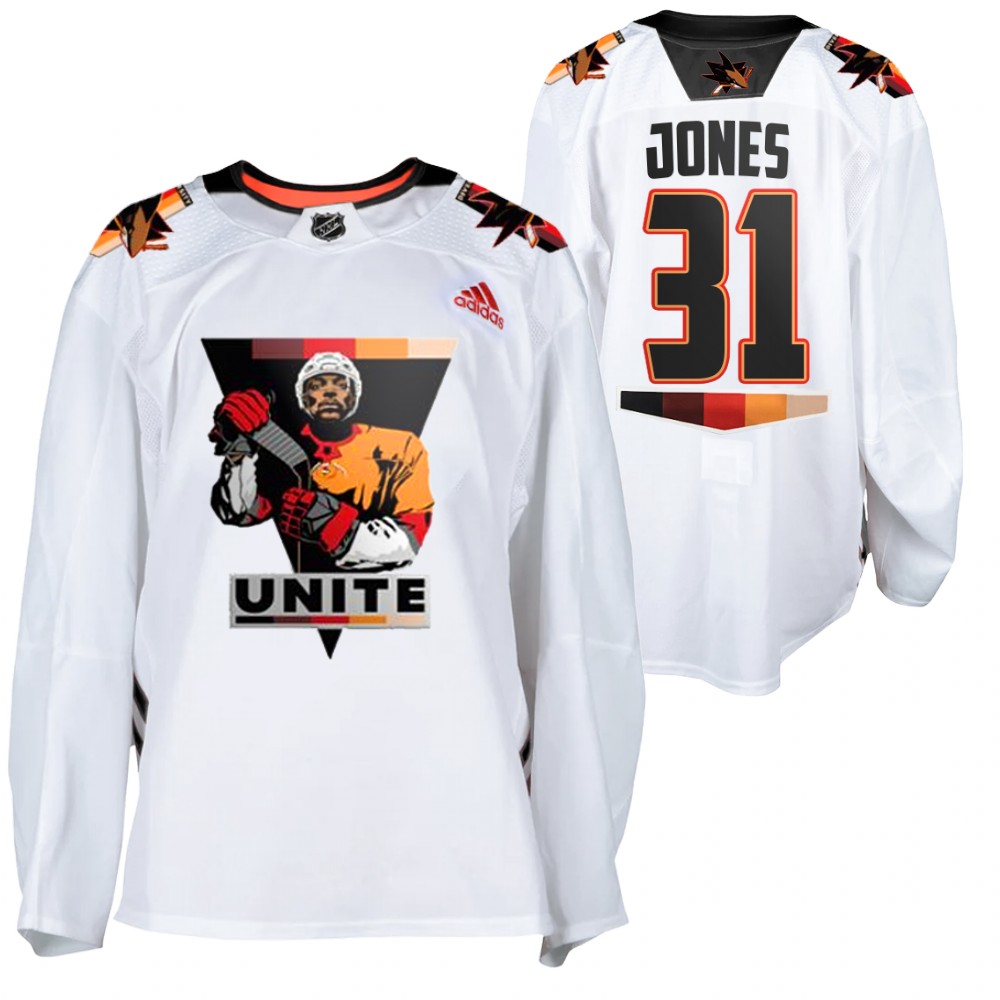Sharks #31 Martin Jones White 2021 Terry Smith Unite Jersey