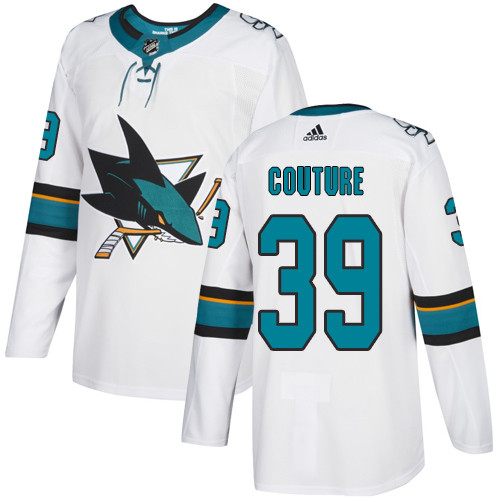 Sharks #39 Logan Couture White Road Authentic Stitched Hockey Jersey