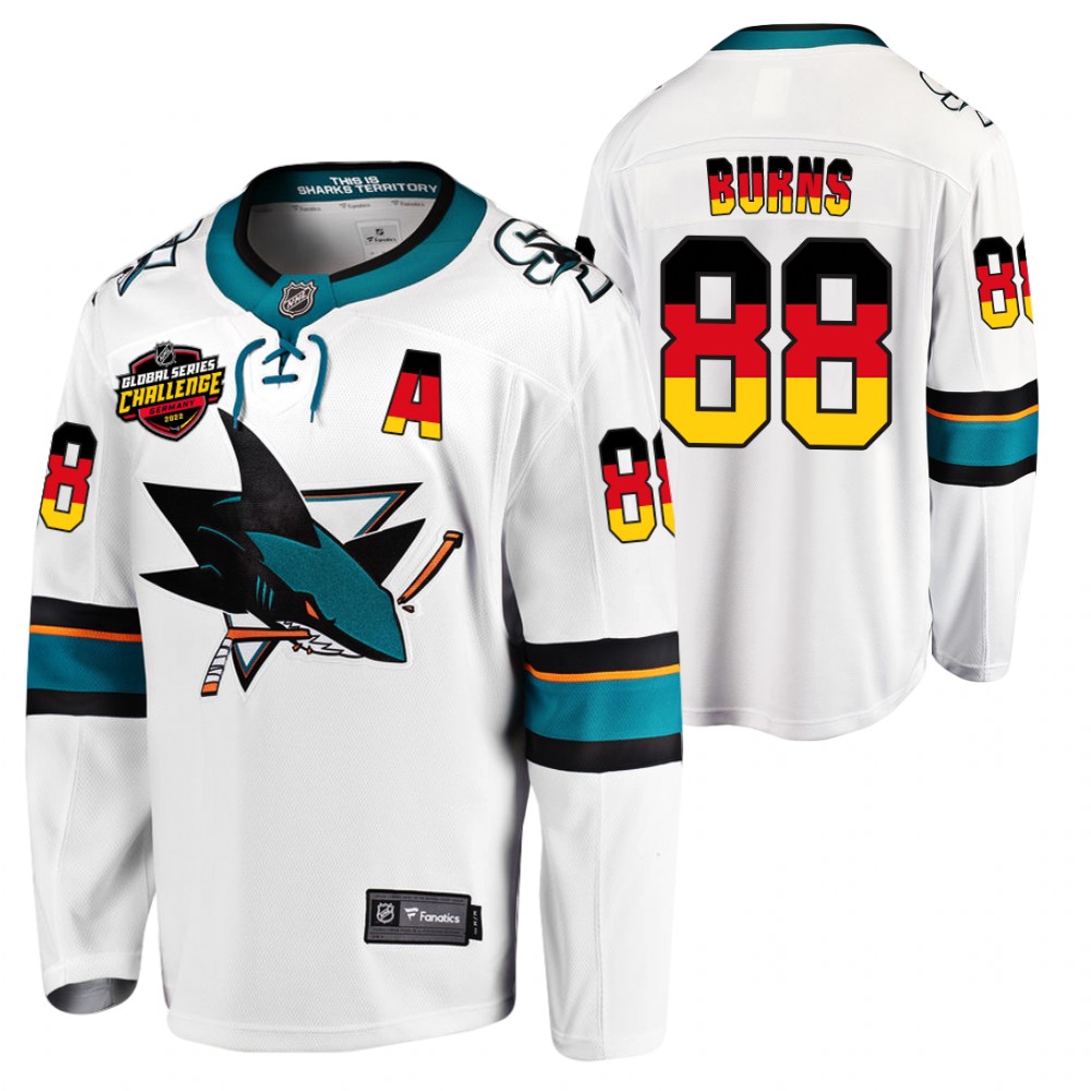 Sharks #88 Brent Burns White 2022 NHL Global Series Jersey