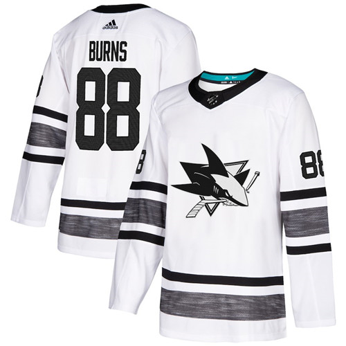 Sharks #88 Brent Burns White Authentic 2019 All-Star Stitched Hockey Jersey
