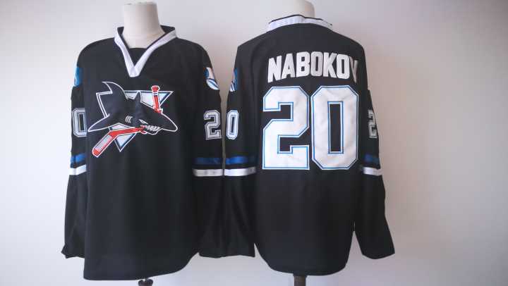 Sharks 20 Evgeni Nabokov Black Jersey