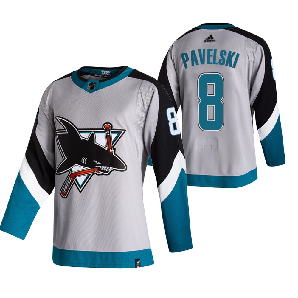 Sharks 2021 Reverse Retro #8 Joe Pavelski Grey Jersey Special Edition Authentic