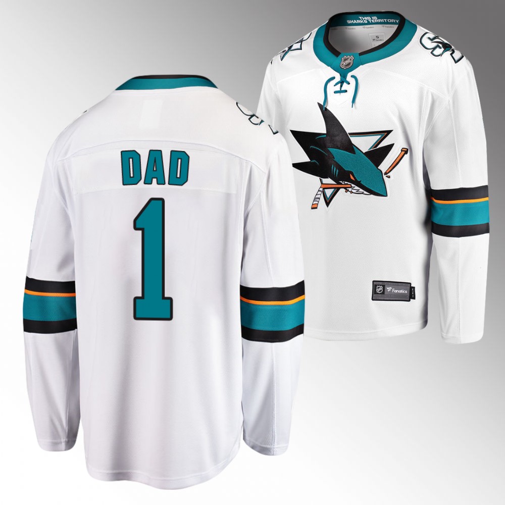 Sharks 2022 Fathers Day Gift White Jersey NO.1 Dad