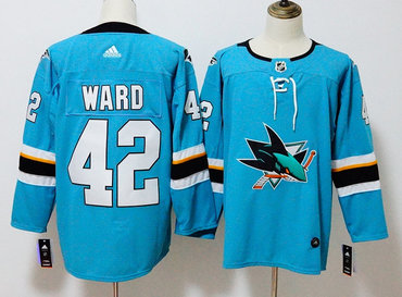 Sharks 42 Joel Ward Teal Adidas Jersey