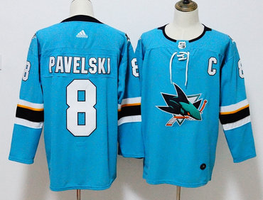 Sharks 8 Joe Pavelski Teal Adidas Jersey