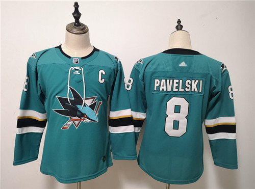 Sharks 8 Joe Pavelski Teal Youth Adidas Jersey