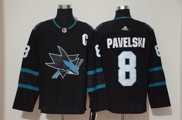 Sharks 8 John Pavelski Black Adidas Jersey