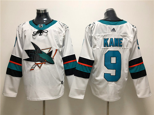 Sharks 9 Evander Kane White Adidas Jersey