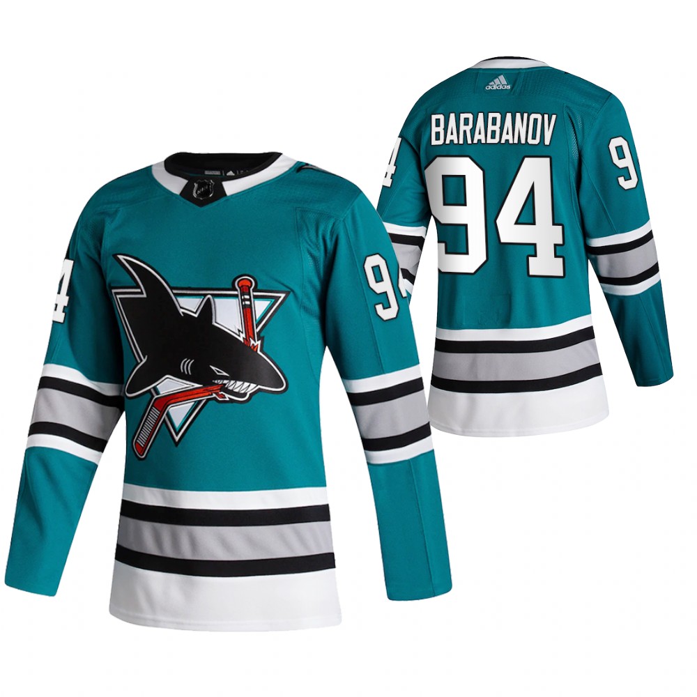 Sharks Alexander Barabanov Authentic Teal 2021 Trade Jersey