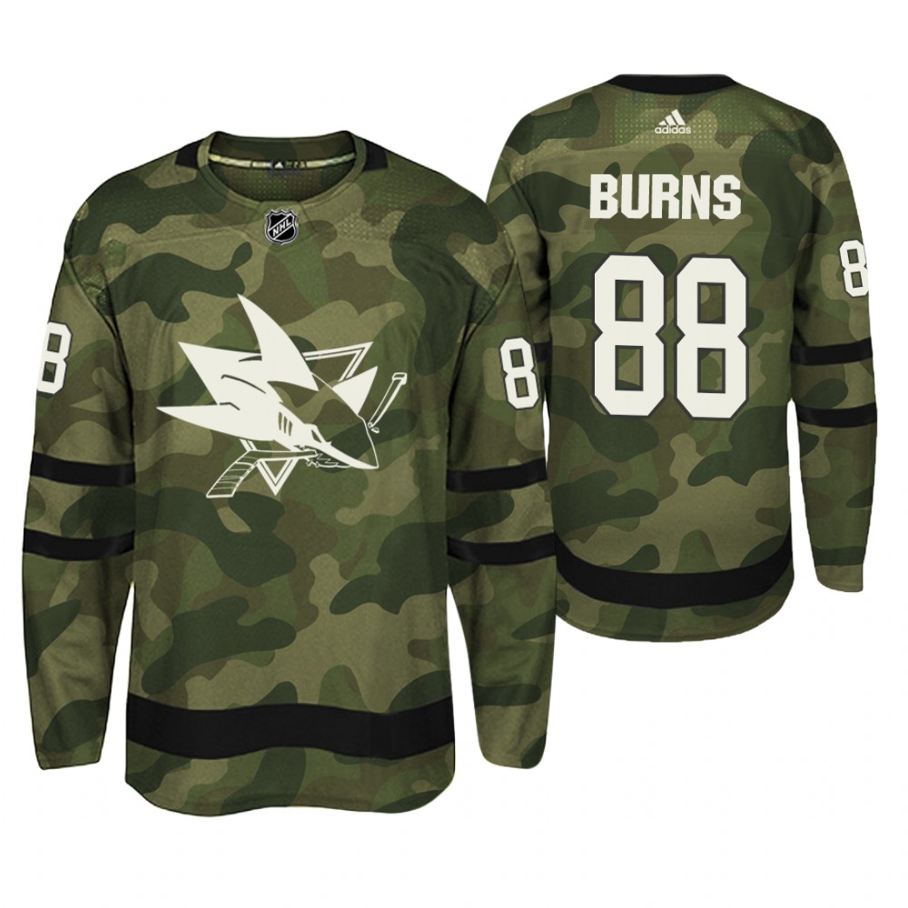 Sharks Brent Burns Camo Authentic Player Armed Special Forces Jersey