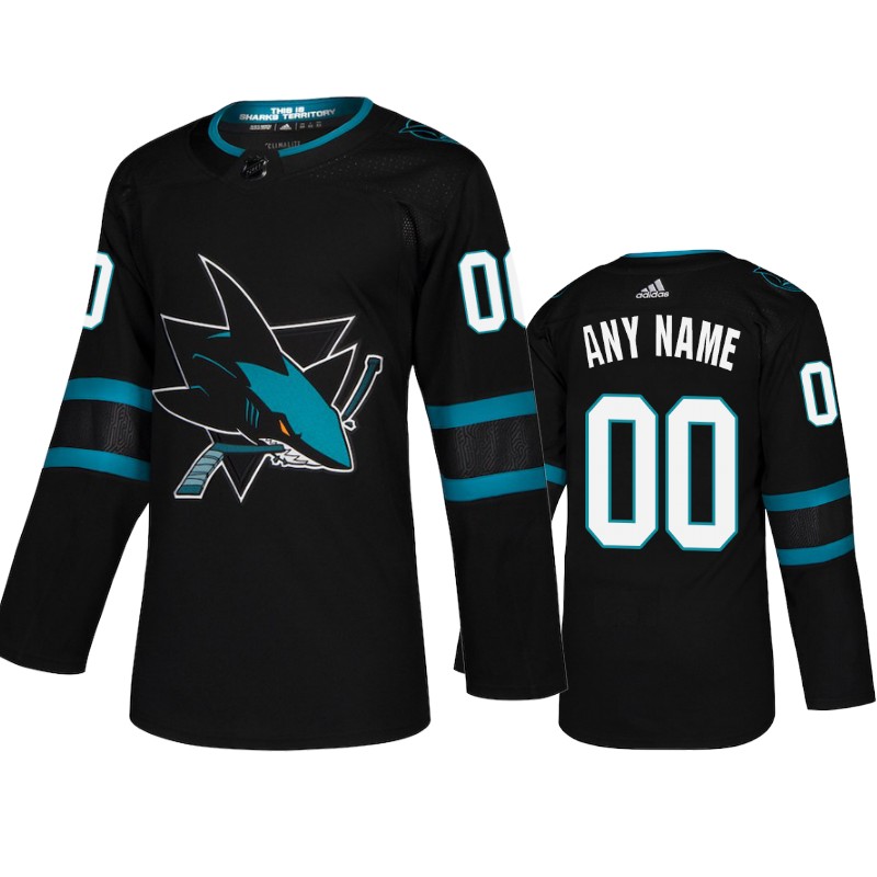 Sharks Custom Black Authentic Pro Alternate Jersey
