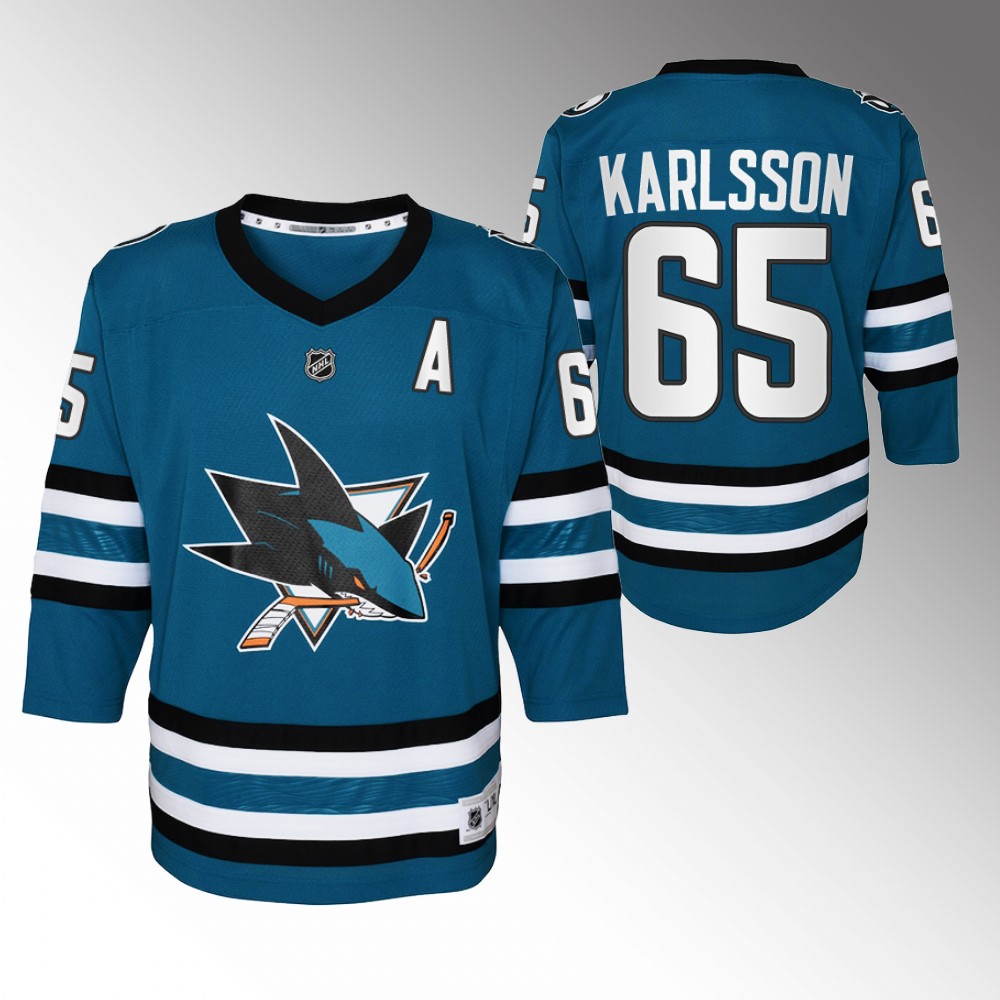 Sharks Erik Karlsson 2022-23 Home Jersey Youth Replica