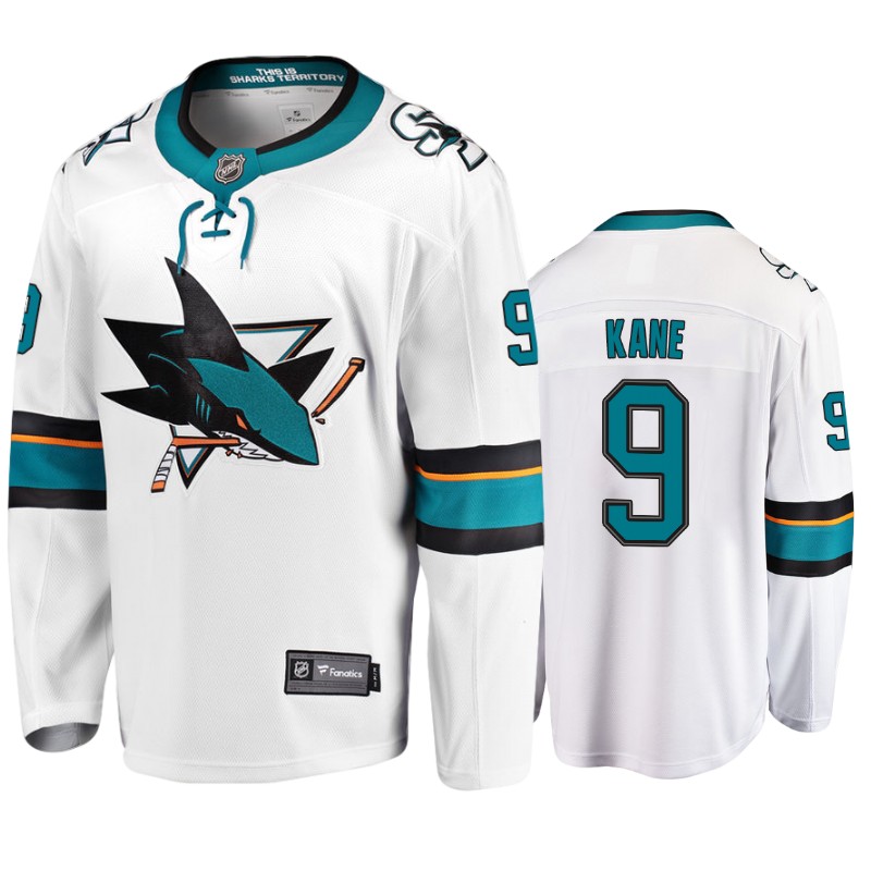 Sharks Evander Kane White Breakaway Fanatics Branded Jersey