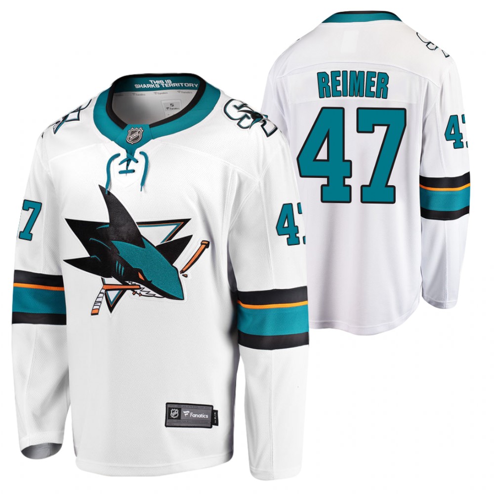 Sharks James Reimer Jersey Away White Player Men