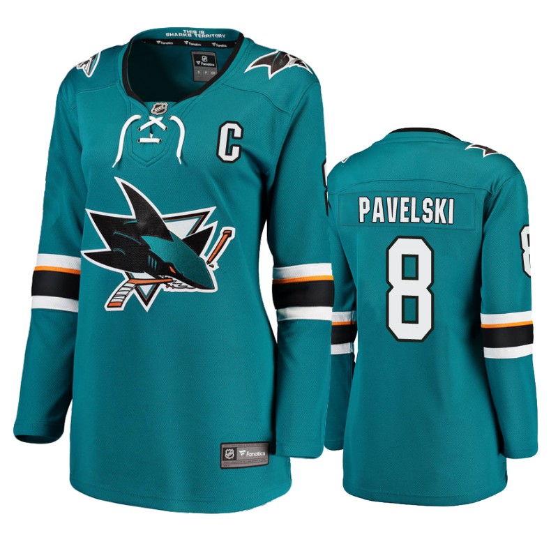 Sharks Joe Pavelski Teal Breakaway Player Home Jersey