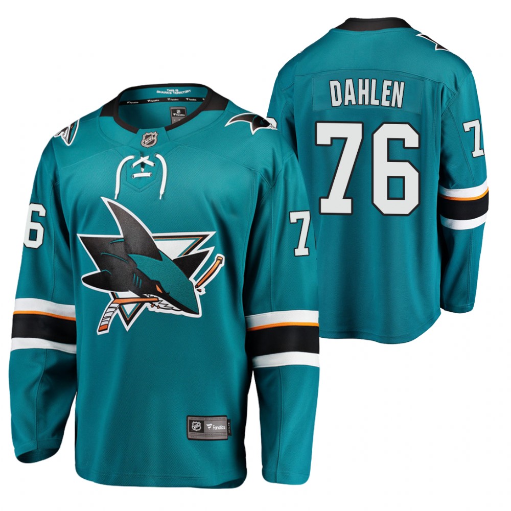 Sharks Jonathan Dahlen #76 Teal Home 2021-22 Jersey