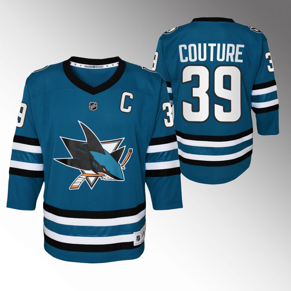 Sharks Logan Couture 2022-23 Home Jersey Youth Replica