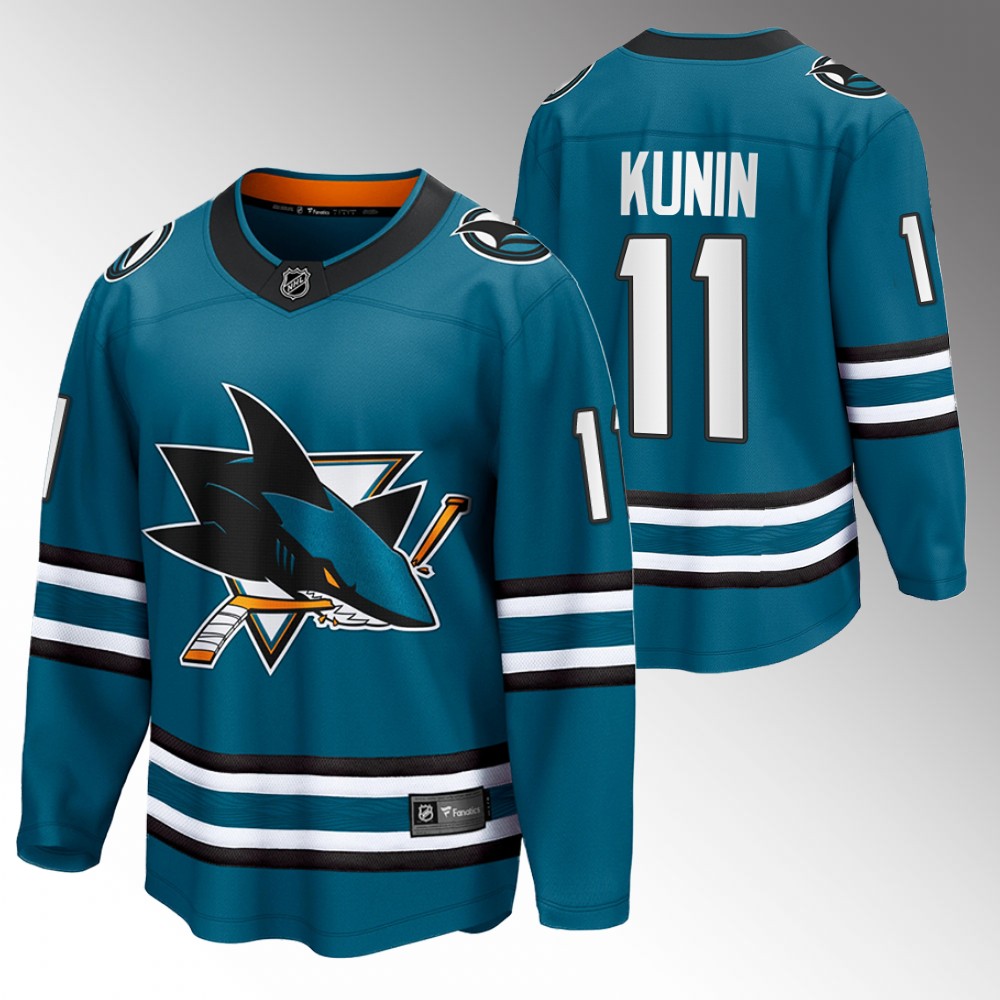 Sharks Luke Kunin Jersey Home Teal The Evolve Men