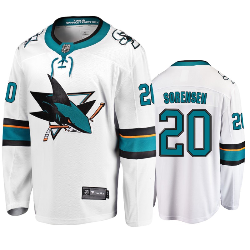 Sharks Marcus Sorensen White Breakaway Fanatics Branded Jersey