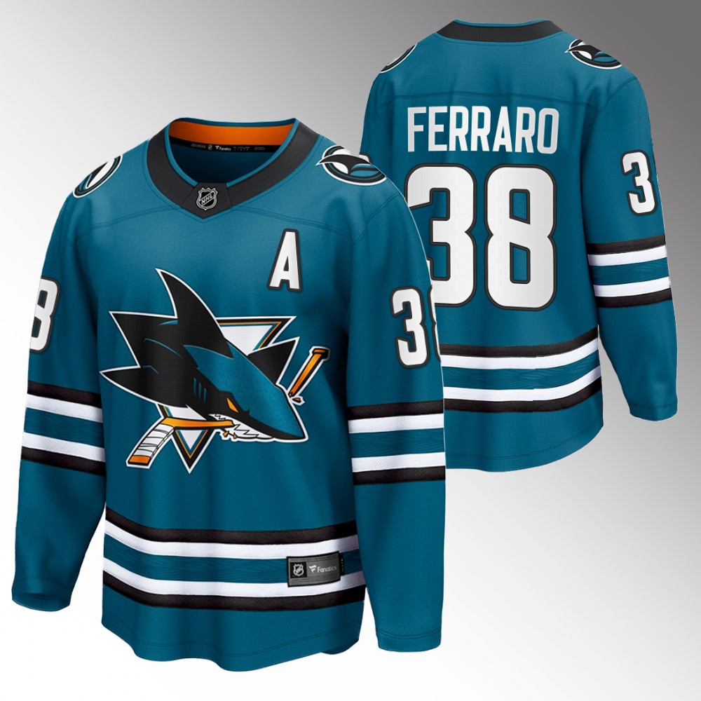 Sharks Mario Ferraro Jersey Home Teal The Evolve Men