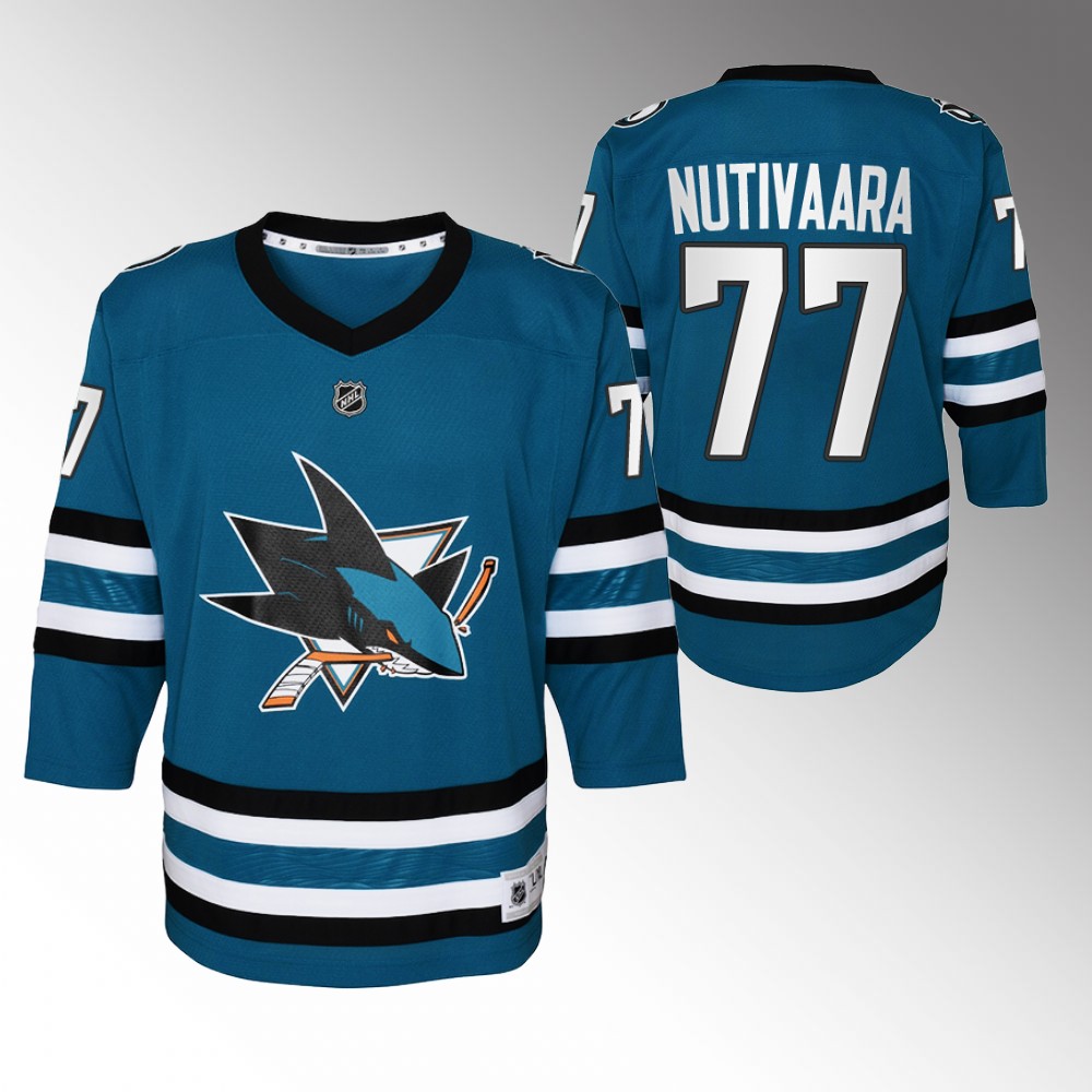 Sharks Markus Nutivaara 2022-23 Home Jersey Youth Replica