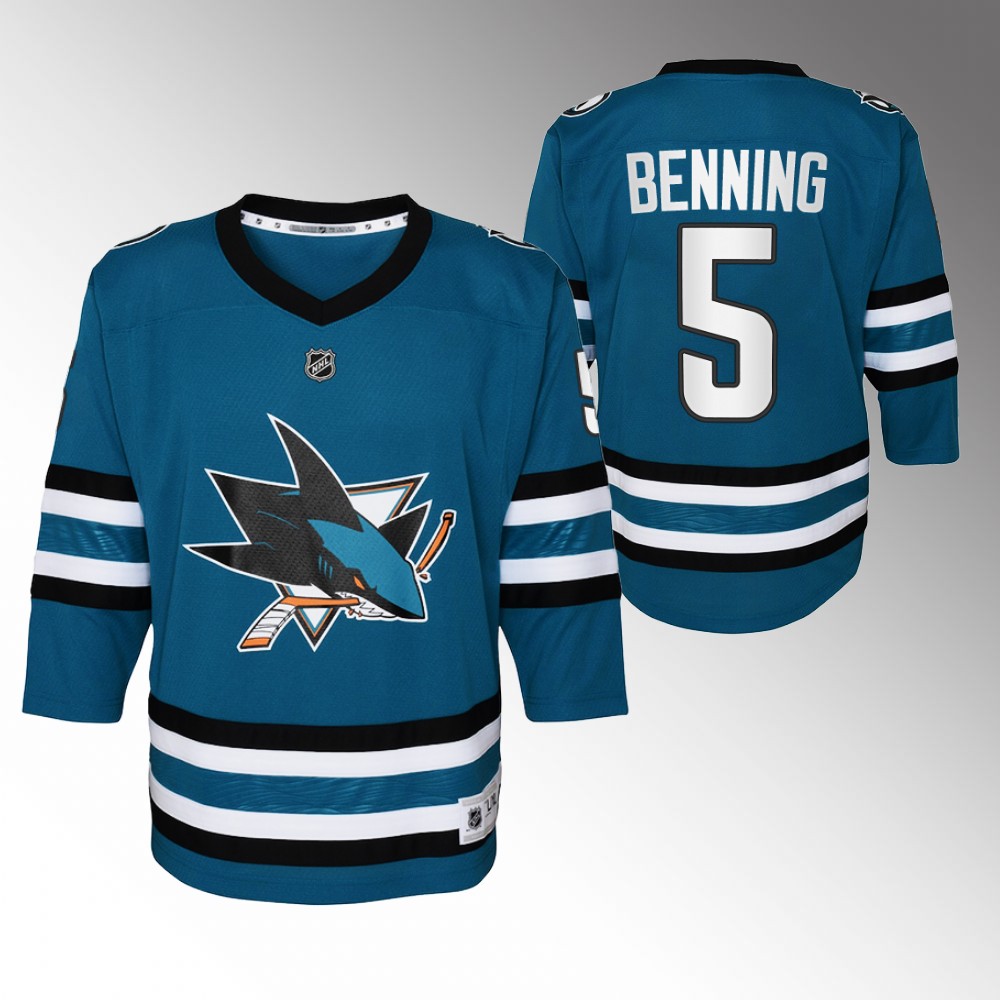 Sharks Matt Benning 2022-23 Home Jersey Youth Replica