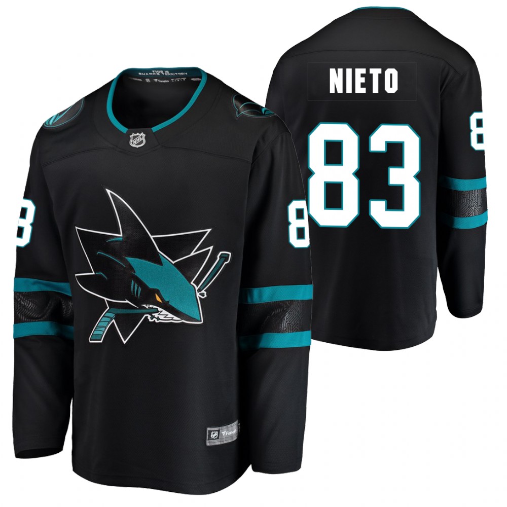 Sharks Matt Nieto Jersey Alternate Black Breakaway Player Men