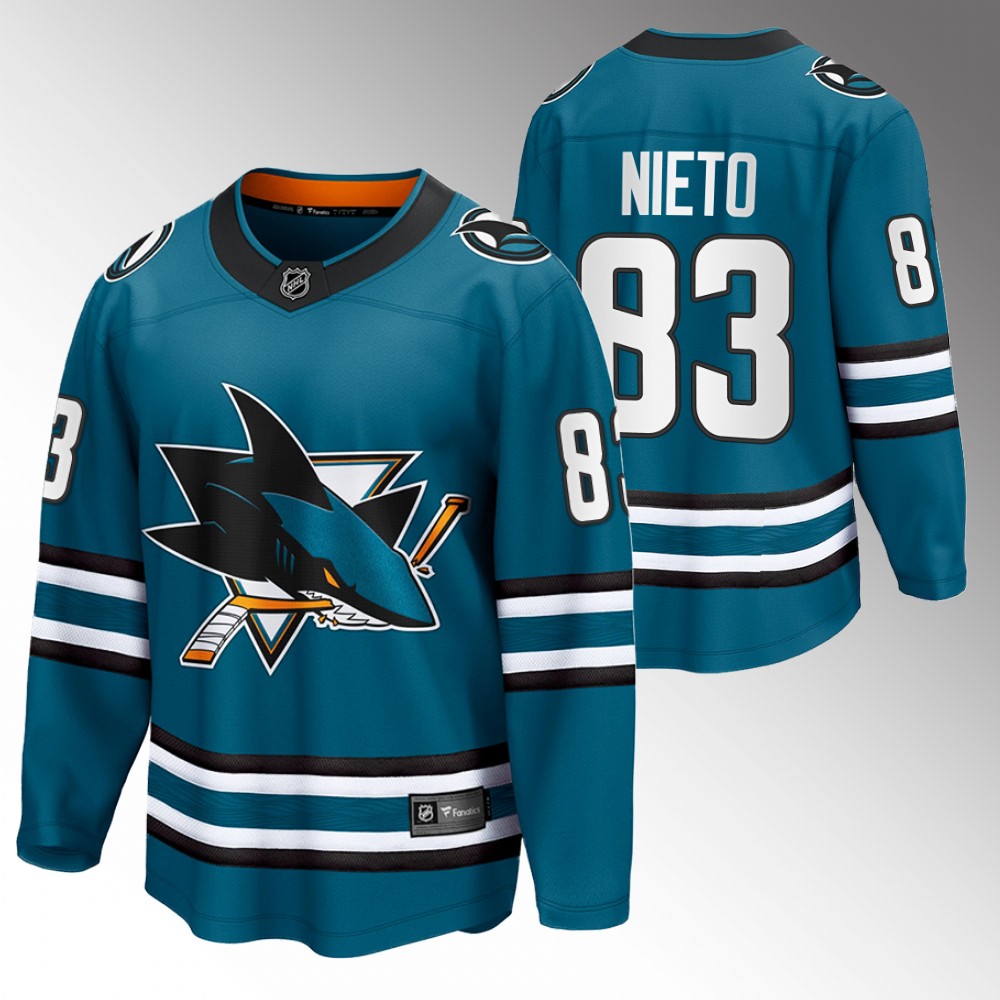 Sharks Matt Nieto Jersey Home Teal The Evolve Men