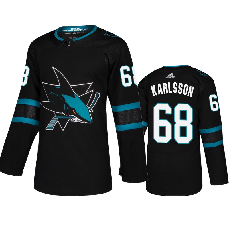 Sharks Melker Karlsson Black Adizero Authentic Pro Alternate Jersey