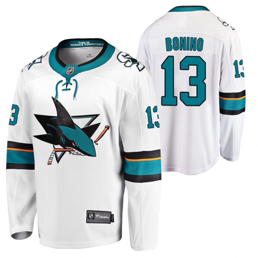 Sharks Nick Bonino Jersey Away White Player Men