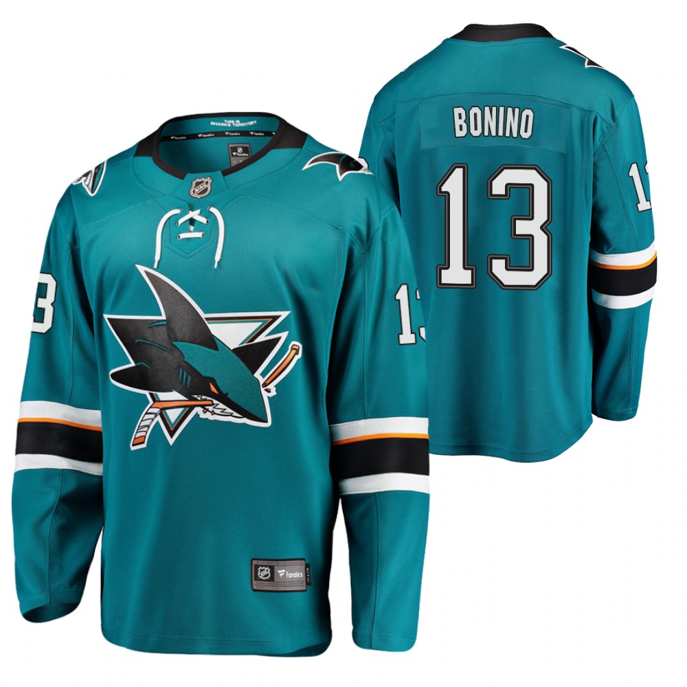 Sharks Nick Bonino Jersey Home Teal Player Men