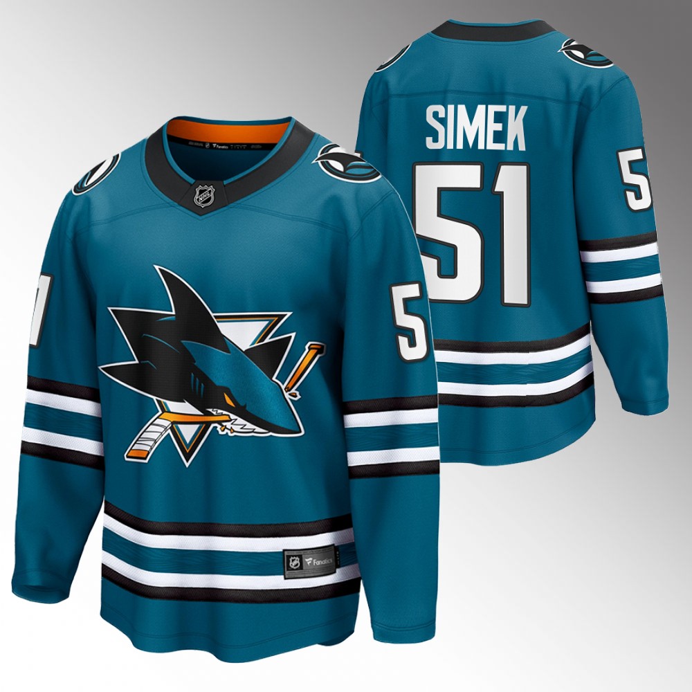Sharks Radim Simek Jersey Home Teal The Evolve Men