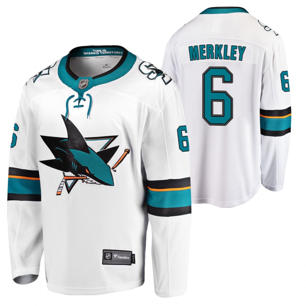 Sharks Ryan Merkley Jersey Away White Player Men