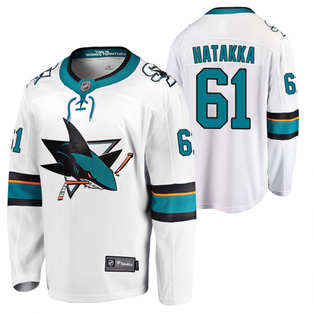 Sharks Santeri Hatakka #61 White Away 2021-22 Jersey