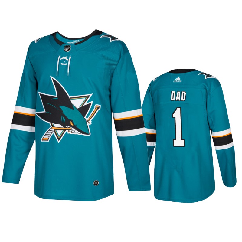 Sharks Teal Number 1 Dad Father's Day Jersey