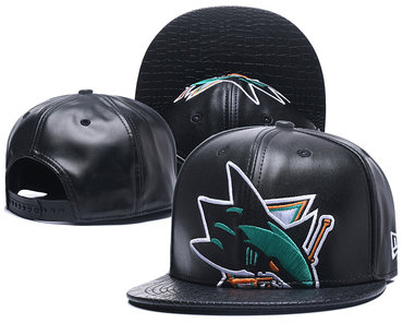 Sharks Team Logo Black Adjustable Hat GS