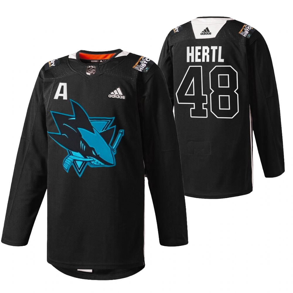Sharks Tomas Hertl 2022 Black History Month Black Warmup Jersey